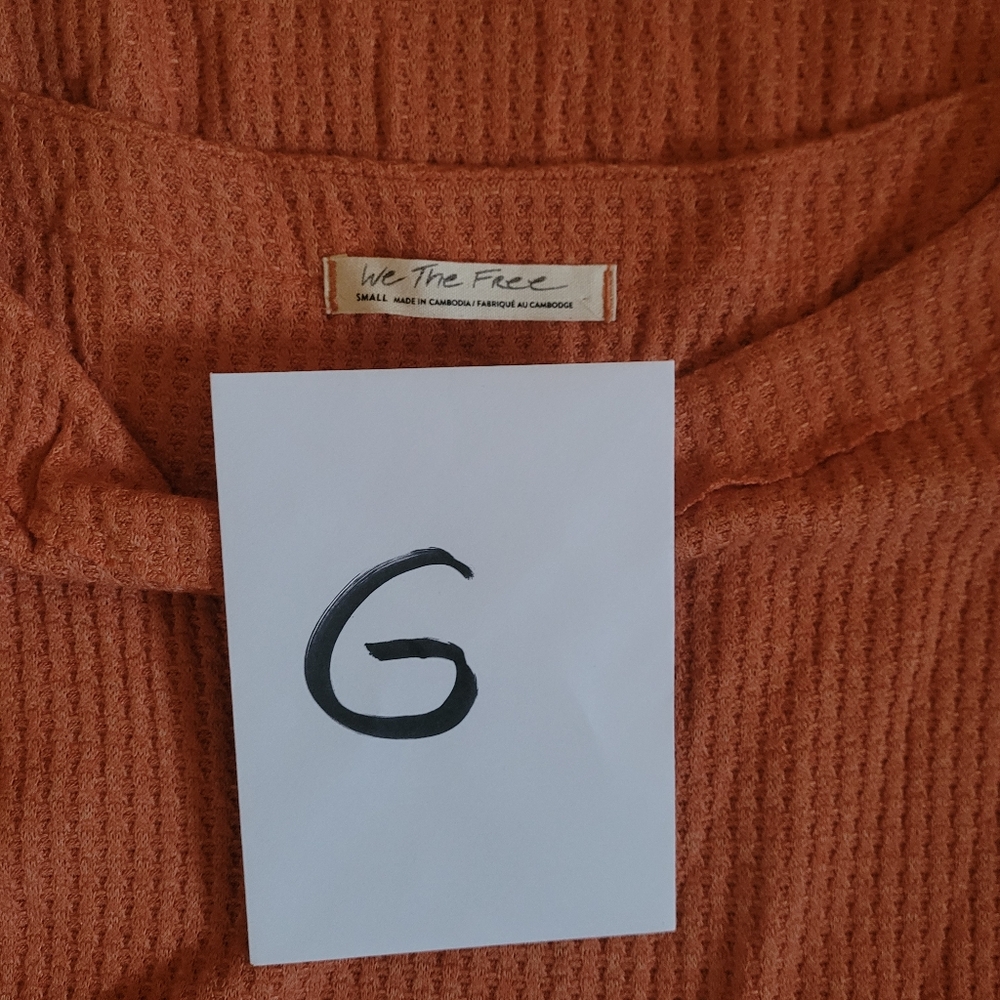 Free People orange waffle top - Picture 5 of 5